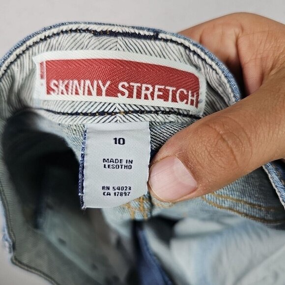 Y2K Gap Skinny Stretch Ankle Jeans Womens 10 Blue Low Rise Denim 2000s Classic - Picture 10 of 12